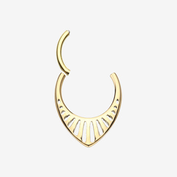 Detail View 1 of Pure24K Implant Grade Titanium Grand Tiara Teardrop Clicker Hoop Ring